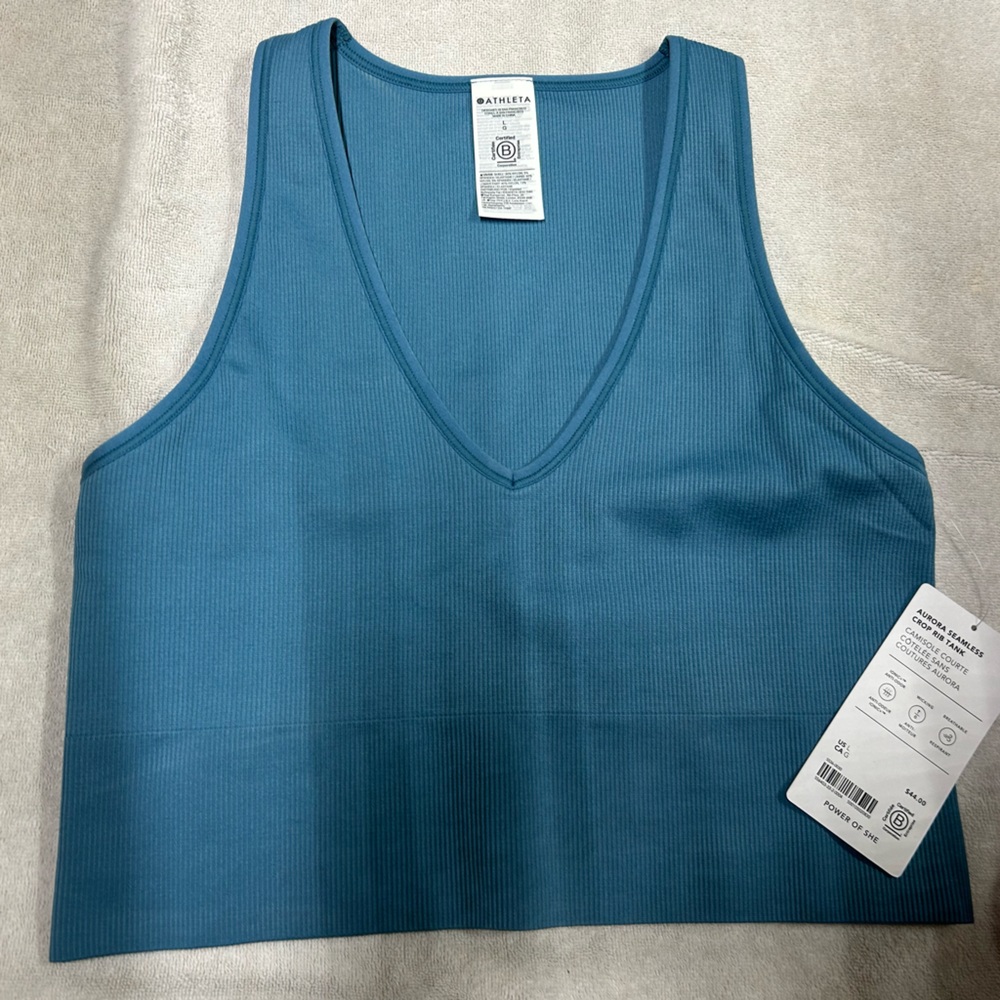 Athleta Aurora Seamless Crop Rib tank Size L